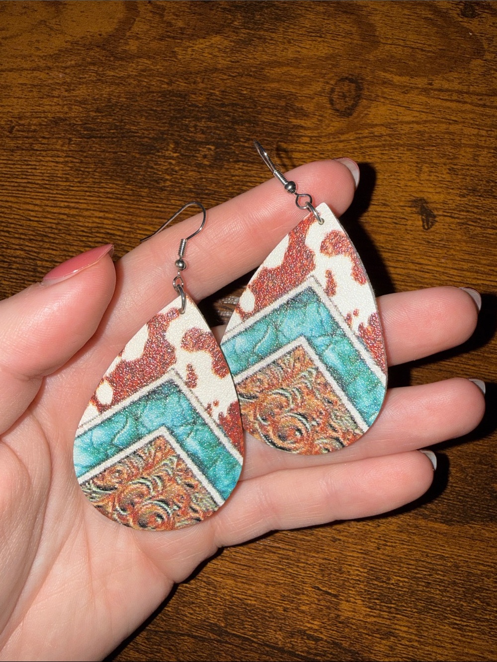 Faux leather earrings